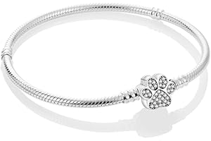 Pandach CMB051 Women's 925 Sterling Silver Bracelet, Moments Snake Link Bracelets for Valentine's Day, Mother's Day, Birthdays, Christmas, Gift for Women, Girlfriend, Mum