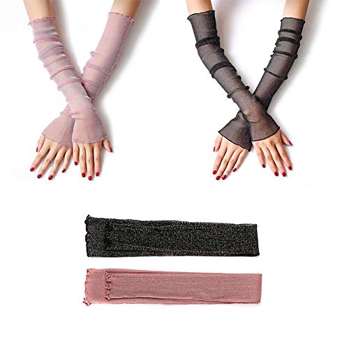 Amasawa 2 Paire Protection UV Manchettes Protection Solaire Manchons De Refroidissement De Bras Manches De Bras,Femmes pour Le Cyclisme, Golf, Tennis Driving Randonnée et Activités en Extérieur