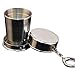 Produktbild FEITONG Teleskop Collapsible Edelstahl Shot Glass Faltung Reise Becher Schlüsselanhänger Silber