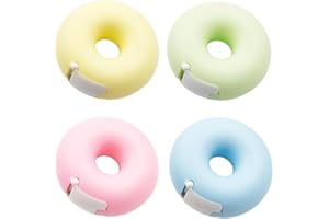 ARFUKA Tape Dispenser Mini Tape Cutter Donut Shape Tape Cutter Box Case Dispenser, Tapes Included for Arts, Home, School and Office Use Pack of 4