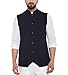 Hypernation Navy Blue Color Cotton Waistcoat For Men RS.1399.00