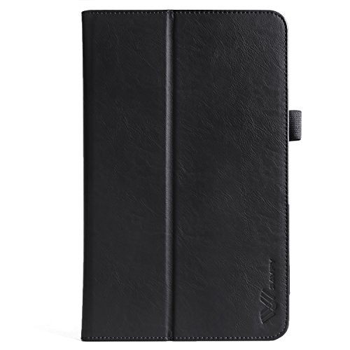SAVFY Samsung Galaxy Tab A 7.0 Hülle 2016 Business Serie Auto Sleep Wake up Funktion Case Smart Cover mit Handschlaufe, Kartensteckplätze, schwarz - 5