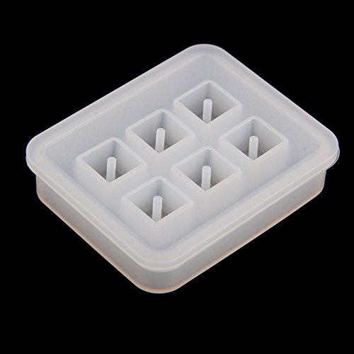 Yalulu 4 Stück 12mm/16mm Rund Quadrat DIY Silikon Anhänger Basteln Gießform Schmuck Mold Schmuckgießform Halskette Mould Schmuck form Silikonform - 4
