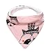 Decorie Baby Kids Lovely Pattern Design Triangle Towel Feeding Bibs (Pink)