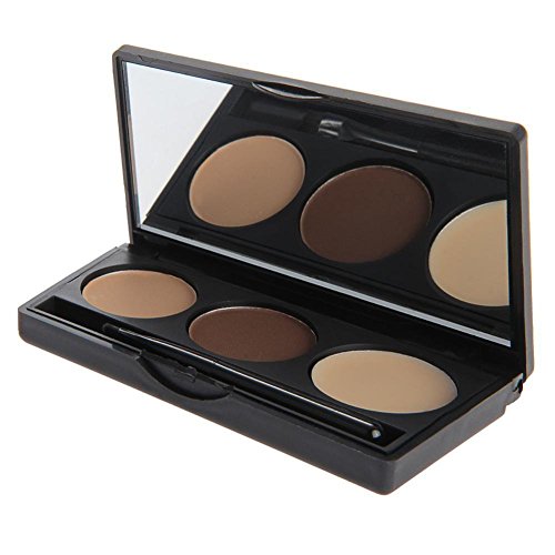 VONISA Wasserfest 3 Farben Augenbrauenpuder Braun Ausrüstung Brauen Schattierung Palette Schönheit Kosmetik Creme Highlighter Make Up Augenbrauen Filler + 4 Augenbrauen Schablone Augenbrauen Pinsel - 5