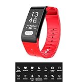 Smart Watch Fitness Armband mit Pulsmesser,Wasserdicht Fitness Tracker Farbbildschirm Aktivitätstracker Schrittzähler Uhr SMS Beachten mit iOS Android Handy