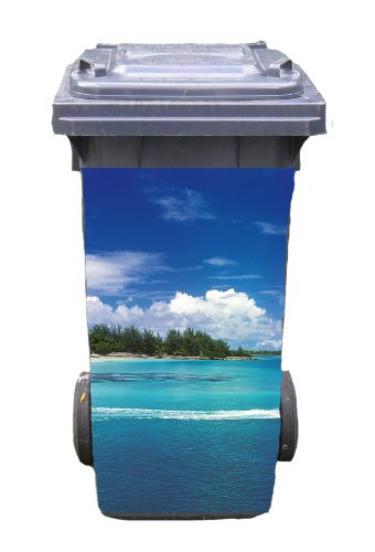 Mülltonnen-Aufkleber Motiv Urlaub 37 cm x 82 cm für 240 l Tonne
