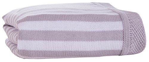 Clair de Lune Candy Stripe Knitted Blanket, Grey