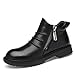 Produktbild Xue Herren Lederschuhe PU Fall/Winter Martin Style, Schneeschuhe, Komfort Stiefel High-Top-Stiefel, Knöchelstiefel, Wanderschuhe Slip Resistent Schwarz/Hochzeit/Party & Abend,A,46