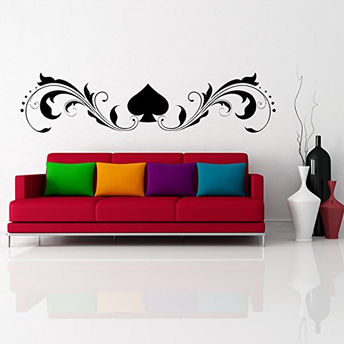 Ace Of Spades Floral Banner Playing Cards Games Wall Stickers Home