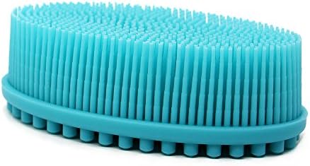Silicone Bath Brush Soft Head Massage Shampoo Body Cleansing (Blue)