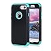 Produktbild Girlyard Tough Armor Hülle für iPhone 8/ 7 Hybrid 3 in 1 Vorne und Hinten Bumper Schutz, Weich Silikon mit Hart PC Full Cover High Impact Defender Anti-Kratzer Stoßfest für iPhone 7/ iPhone 8 (4.7 Zoll) - Schwarz + Grün