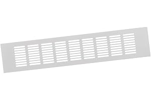 EUROPLAST 80x400mm Air Vent Cover - Aluminium Ventilation Grille - White Furniture Grill for Door, Wardrobe, Radiator