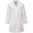Portwest C852 Engineering Lab Coat Hard Wearing Food Hygiene General Laboratory Workwear Uniform Overcoat White Large