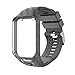 Produktbild SUNEVEN Sunevenu Ersatz-Uhrenarmband für Tomtom Adventurer/Golfer 2/Spark/Runner2/Runner3, Silikon, Lasergravur, für Tomtom Smart Watch grau