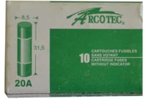Arcotec 274703 Boite 10 fusibles 20a 8.5x31.5mm
