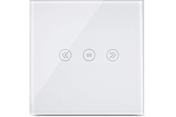 Interrupteur mural Wi-Fi pour volets roulants fonctionnant via application ou commande vocale (Alexa,Siri)110V-240V,CE RoHS. Neutre nécessaire avec rétroéclairage(Curtain Switch)