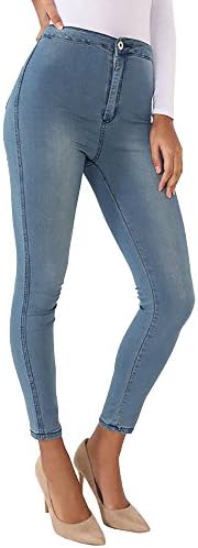 EnviousFashion New Womens Plus Size High Waisted Skinny Fit Stretch Jeans Jeggings (12, Stone Wash)