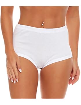 4er, 8er, 16er oder 24er Pack Damen Slip weiß aus 100% Baumwolle ohne Seitennaht - hoch geschnitten - glatt weiss...