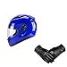 Produktbild GZZ Motorradhelm Integralhelm - Blauer Unisex-Reithelm + Schwarzer Touchscreen-Außenverdickungshandschuhe Elektrischer Motorradhelm Männlich Durchschnittliche Größe Reithelm Sonnencreme Vier Jahreszei