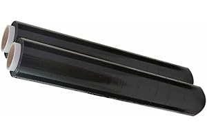 BARGAIN FACTORY Schrumpffolie für Paletten, 400 mm x 150 m, 2 Stück, Schwarz