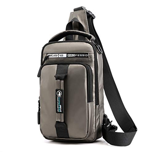 Preisvergleich Produktbild Pingtr - Schulrucksack / Rucksack,Herrenmode Outdoor Oxford USB Vielseitig Umhängetasche Umhängetasche Brusttasche (LxBXH:30x11x18cm)