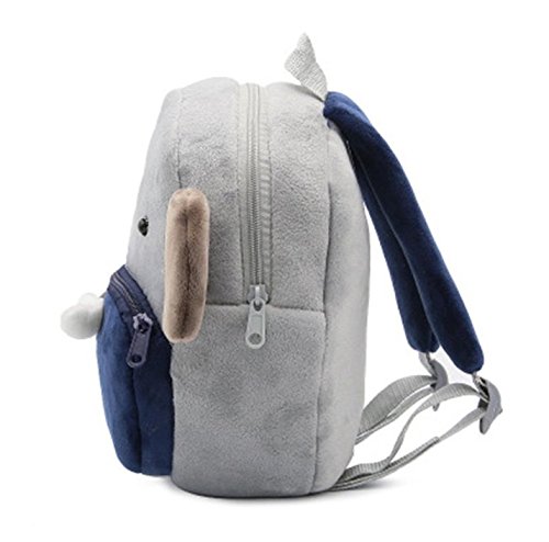Freessom Sac à Dos Enfant Maternelle Primaire Garderie Fille Garçon Animaux Éléphant Sac Bébé Creche École Mignon Fourniture Scolaire Kawaii Fun et Original-2-4 ans (Bleu et Gris)