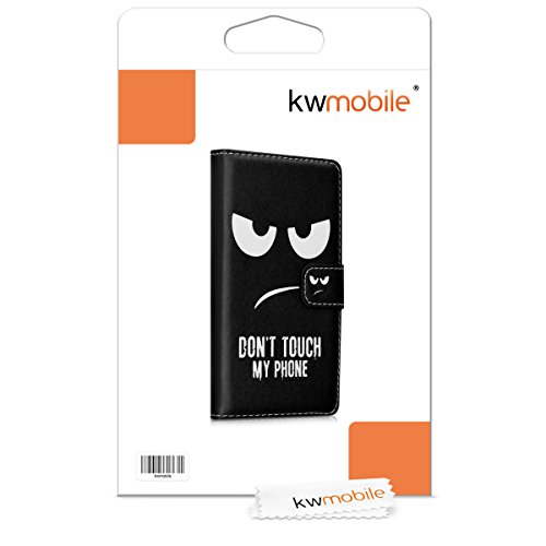 kwmobile Funda para bq Aquaris U Plus - Carcasa de  Cuero sint  tico  con dise  o Don t Touch my Phone - Case con  Tarjetero 