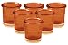 Produktbild Yankee Candle Klar/bunt Massive Glas Votiv Kerzenhalter Sechs Pack für Votivkerzen/Teelichter klein 7 cm/7,1 cm Vintage Bucket Stil Dekoratives und kleine Kerze-Container für Kamine und Tische, glas, Orange, SIX Orange Buckets