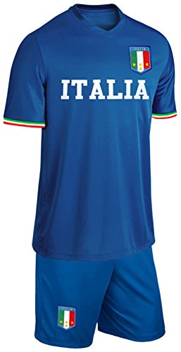 Italien Baby Trikot Set Fußball Fan Zweiteiler Blau Größe 98-104