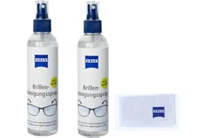PAULE & KNOPF Zeiss Lot de 2 sprays de nettoyage pour lunettes 240 ml avec chiffon microfibre Zeiss 20 x 20 cm