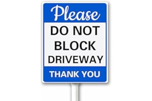 GEROCLONUP Please Do Not Block Driveway Yard Sign With Stake, Active Driveway No Parking Dont Block Driveway Sign for Home Business, 20x30 CM Sturdy Aluminum Rustproof Fade Resistant Easy Install