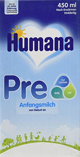 Preisvergleich Produktbild Humana Pre Anfangsmilch trinkfertig, 8er Pack (8 x 450 ml)