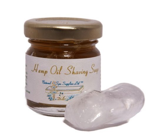 30g British Hemp Oil Traditional Wet Shaving Soap and Traditional Alum Styptic. Against Shaving Rash and Ingrown Hairs. Naturally Antibacterial. Sensitive Skin.