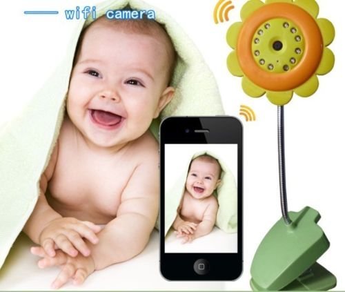 BW® New Baby monitor Wireless WiFi Security Baby Monitor Sunflower Camera Smartphone Audio Night Vision For IPhone, iPad, iPod, Android Phones & Tablets, Home Use ,Baby Care for Parents
