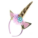 Einhorn Haarreif mit Horn Einhorn-Kostüm-Haarreif zum Karneval – – Très Chic Mailanda (Blond) - 2