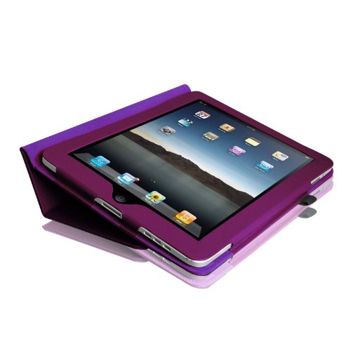 Fintie Apple iPad 1 Hülle Case Schutzhülle Etui Tasche – Folio Slim Fit Ständer Kunstleder Smart Cover mit Stylus Loop für iPad 1st Generation, Lila - 6