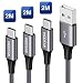 Produktbild AVIWIS USB Typ C Kabel, [3Pack 2M] 3A Nylon geflochten Type C Ladekabel USB C Schnellladekabel für Samsung Galaxy S10/S9/S8+, Huawei P20/P10/Mate 20, Google Pixel, Sony Xperia XZ, OnePlus