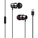 Produktbild Bescita Sport in-Ear Kopfhörer, Typ C USB-C mit Ohrhörer Schweißresistent Stereo Magnetischer Sport Ohrhörer, eingebautes Mikrofon für Xiaomi, Huawei, Letv usw (Schwarz)