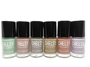 Chelsy Glossy Nail Polish ( Pastel Collection ) 6ml Each - Pack of 6 Nail Polish