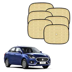 Car Adorable Beige Sun Shades for Side and Rear Window for Maruti Suzuki Swift Dzire (Set of 6)