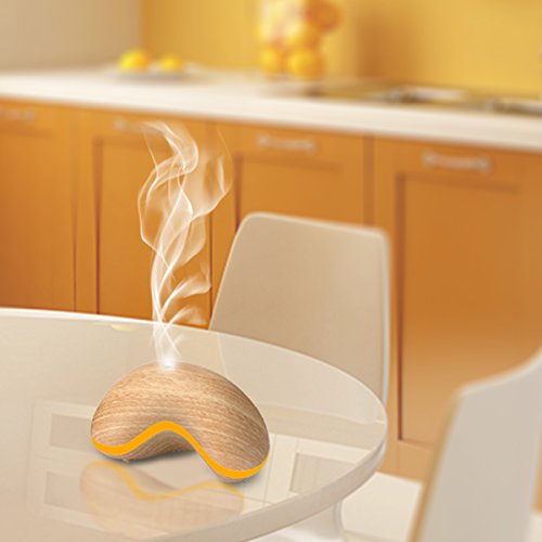 150ml Aroma Diffuser,SGODDE Holzmaserung LED Luftbefeuchter Ultraschall mit 7 Farben Licht Humidifier für Yoga Salon Spa Wohn-, Schlaf-, Bade- oder Kinderzimmer - 8