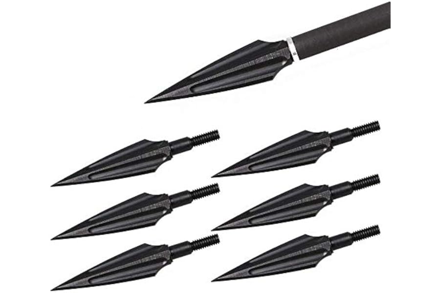 Namvo 6pcs Blood Trough Willow Arrows Metal Archery Broadheads 135Grain Traditional Outdoor Hunting Arrows Head