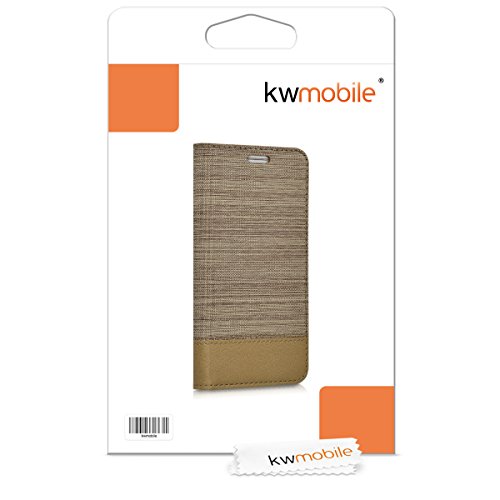 kwmobile Funda para Samsung Galaxy S3   S3 Neo - Carcasa de  Tela  y  Cuero sint  tico  - Case con  Soporte  en  Arena marr  n 
