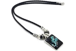 ALTCIRNMD Collana Costellazione Per Donna Uomo Ciondolo Costellazione Rettangolare In Resina Nera Con Catena In Pelle Collana Con 12 Segni Zodiacali Costellazioni
