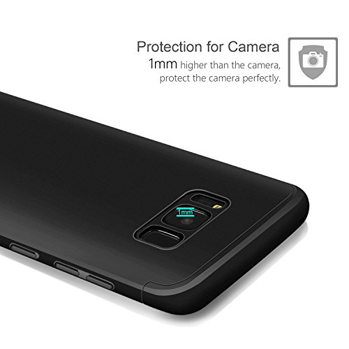 Samsung Galaxy S8 Funda Negro  ivencase Carcasa Tapa Prima H  brido Rugged 3 en 1 Duro Anti-rasgu  os Mate PC Back Bumper de Protector Anti-Scratch Case Cover para Samsung Galaxy S8 5 8 