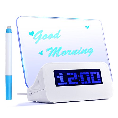 Baban-Rveil-Digital-Tableau-LED-Bleu-Message-Lumineux-Fluorescent-4-USB-Message-Pen-Deco-Cadeau-USB-20-DC-45V-1A