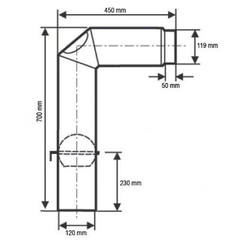 Ø 120 mm – Ofenrohrset kantig Schwarz - 3