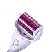 3 in 1 Micro Needle Derma Roller Kit with 3 Detachable Roller Heads(0.5mm/180 Needles, 1.0mm/600 Needles, 1.5mm/1200 Needles, Made of Medical Steel for Eyes, Face and Body) and 1 Handle - Wonderful for fine lines, acne marks, wrinkles, scars, stretch marks, cellulites, eye bags, dark spots, blemishes, saggy skin ,body and other skin problems - 100% Satisfaction Guarantee or Money Back- White Handle & Purple Roller
