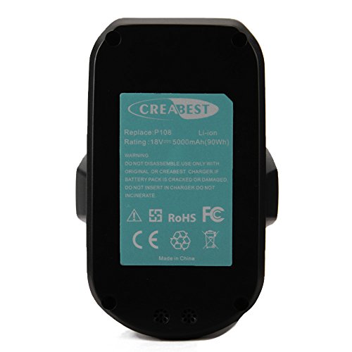 Creabest 18V 5000mAh Li-ion Ersatz-Werkzeug Akku für Ryobi ONE+ Lithium+ RB18L15 RB18L25 RB18L40 RB18L50 P102 P103 P104 P105 P107 P108 P122 - 7